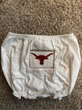 EUC! VIVE LA FETE handsmocked UT LONGHORN bloomer. 9mo-12mo.